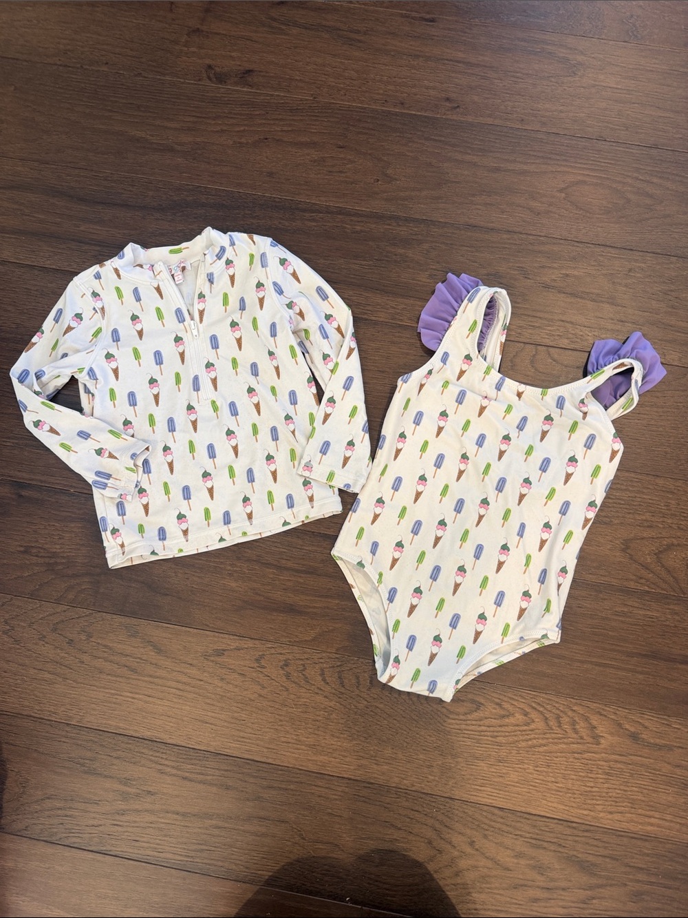 Giggle Girls 3t Popsicle Print One-Piece Swimsuit & Rashguard - C11